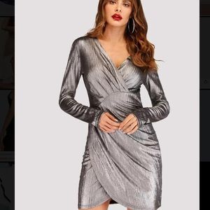Metallic Tulip Hemmed Dress